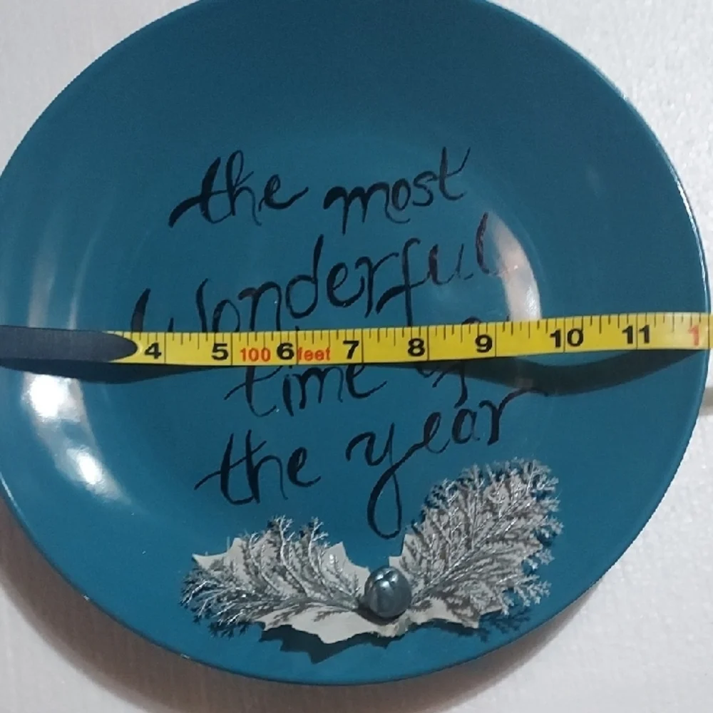 Festive Blue Decorative Plate
